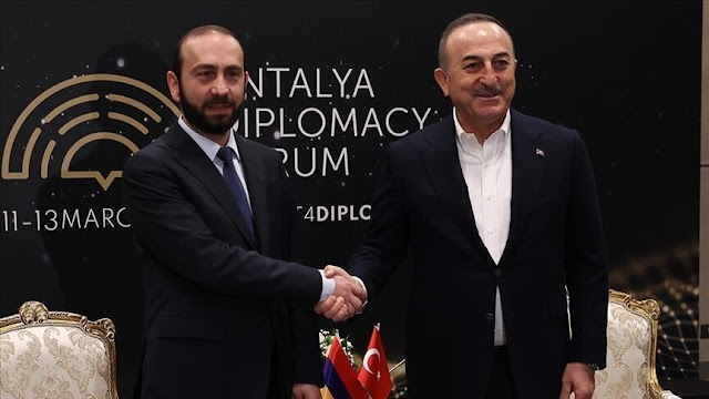 وزير الخارجية الأرميني في أنطاليا التركية.. وتشاويش أوغلو يشكره
