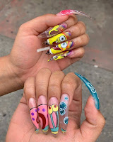 Uñas decoradas de dibujos animados