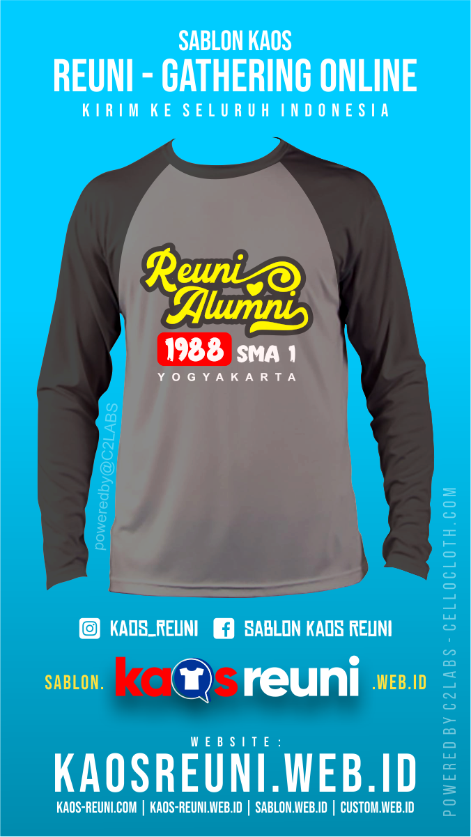 Desain Sablon Kaos Reuni Alumni SD SMP SMA 1 Yogyakarta - Kaos Reuni Online