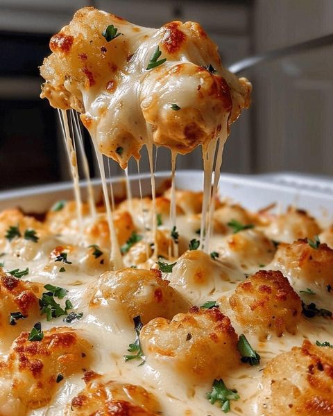 Chicken Alfredo Tater Tot Casserole Recipe
