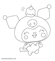 Kuromi cupcake coloring page