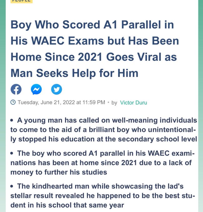 ‘Find Him For Me Please’: Davido Hunts For Boy Who Scored A1 Parallel In WAEC But Couldn’t Further His Education