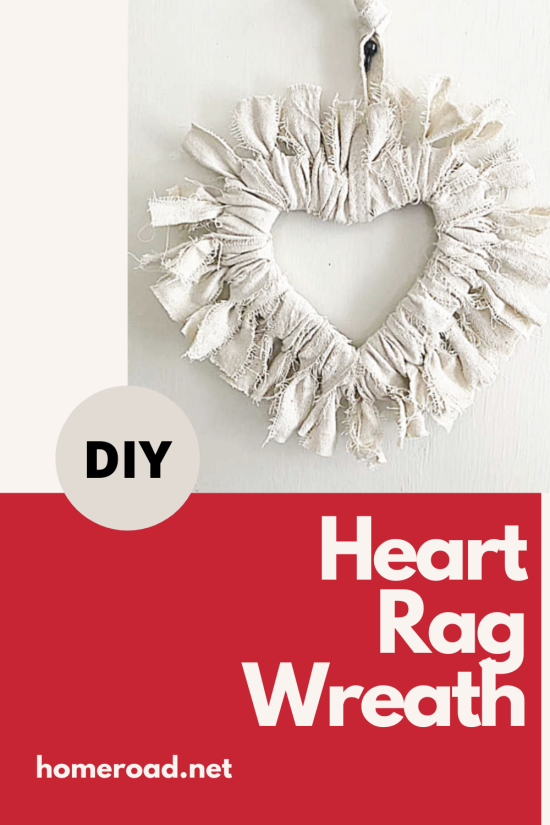 rag wreath pin with heart wreath and overlay