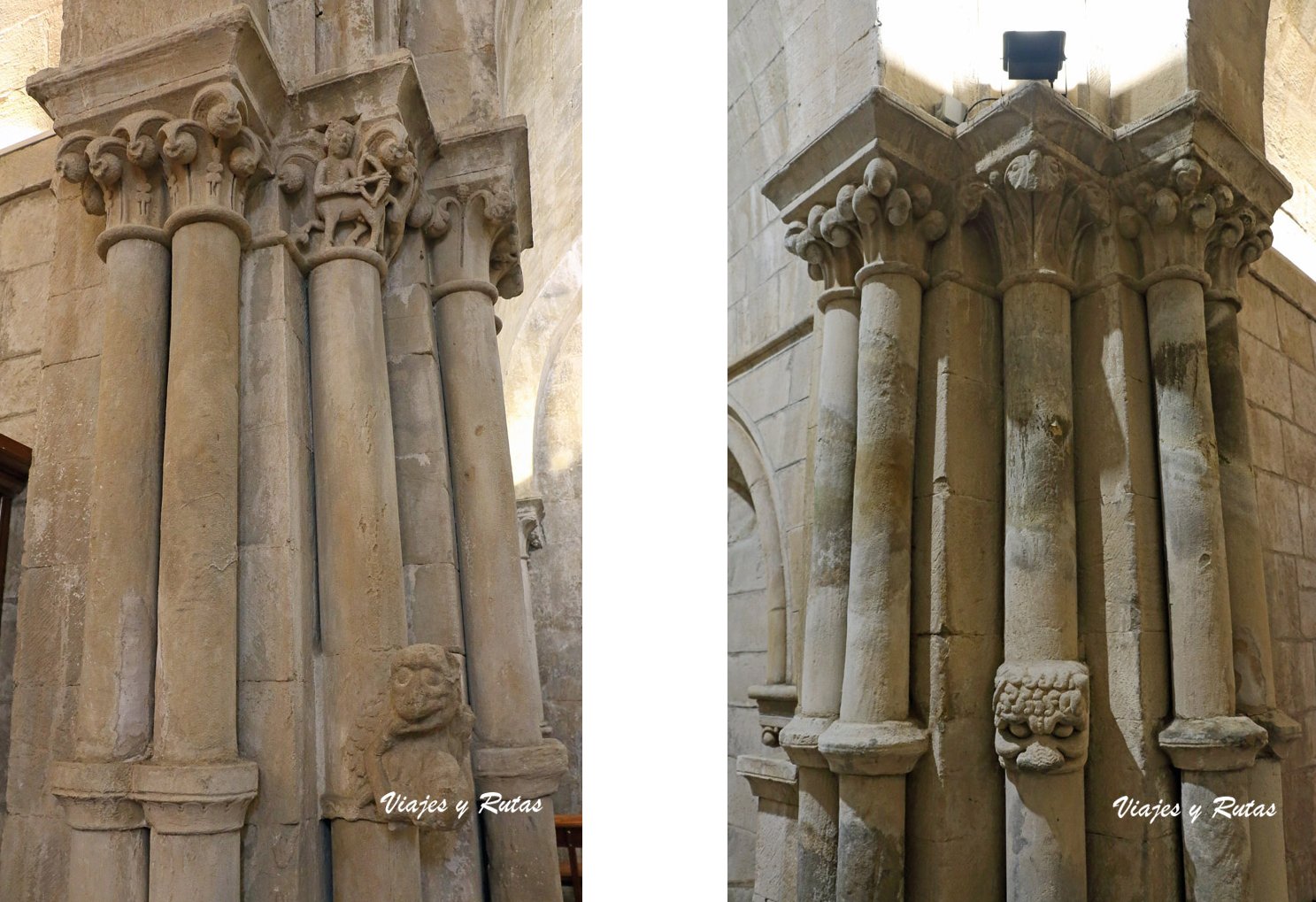 Capiteles y columnas de la Colegiata de Castañeda