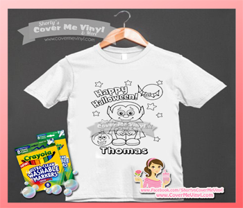 Color Me Halloween Vampire Shirt Kit