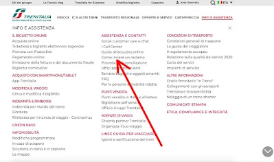 Invia un reclamo a Trenitalia dal sito 1