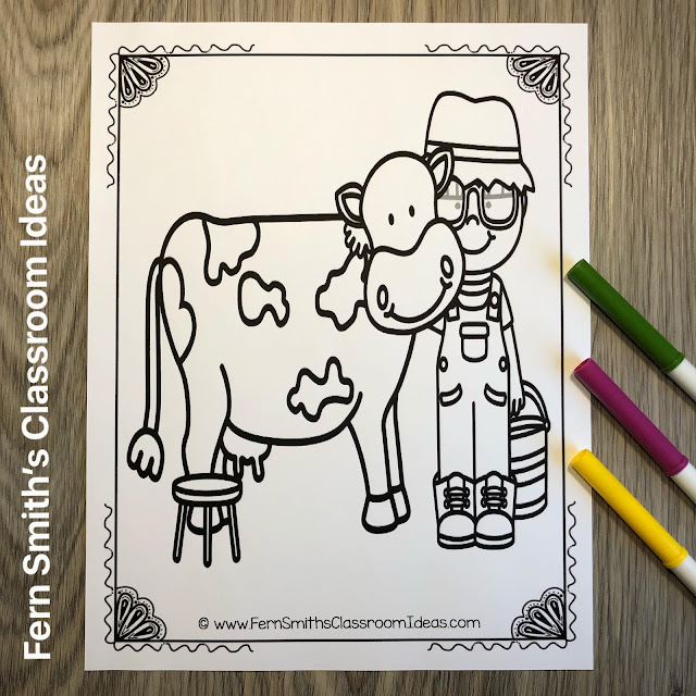 Click Here to Download This Farm and Farm Animals Coloring Pages Resource! {Without Student Directions - Perfect for a Bulletin Board!}