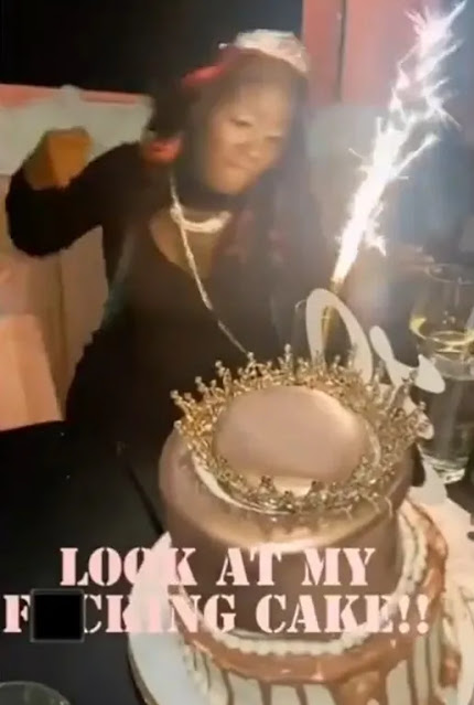 Surprising moment lady celebrating her birthday angrily punched down her cake