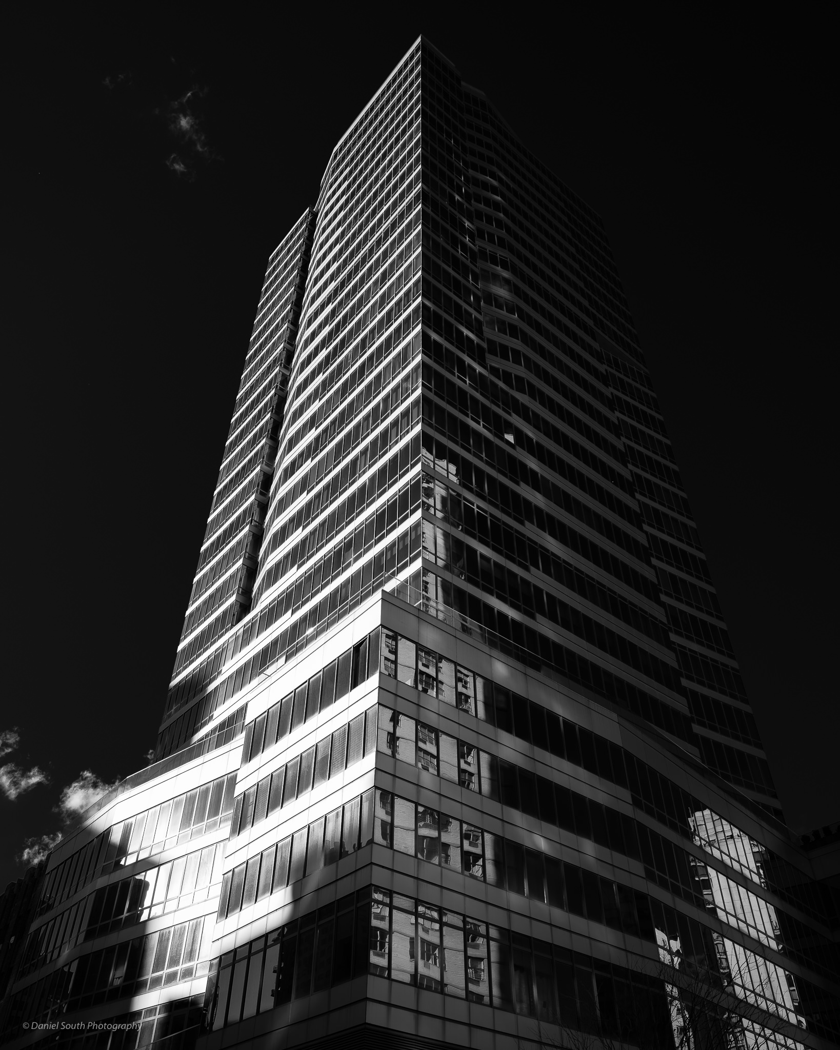 a black and white photo of new york city architecture