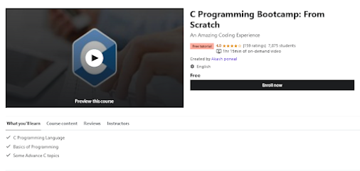 best free C programming courses for beginners