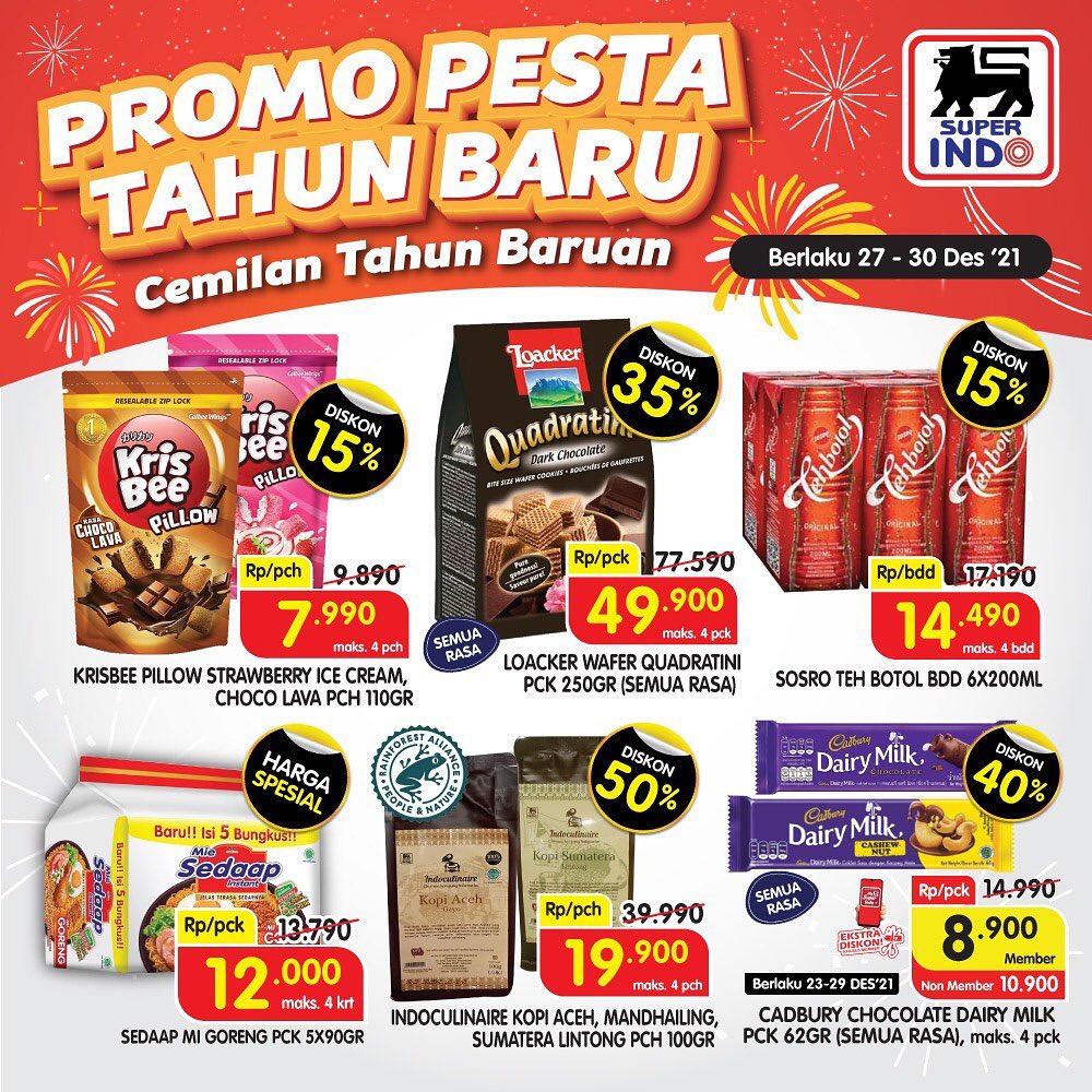 Kris Bee 8 Ribu, Teh Botol 14 Ribu di Katalog Promo Pesta Tahun Baru Periode 27 - 30 Des 2021