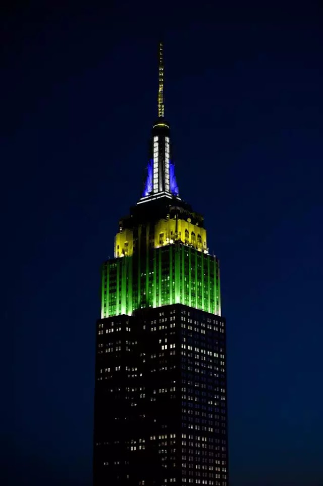  Empire State Building é iluminado com as cores brasileiras