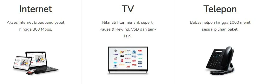 indihome internet, telpon, useetv