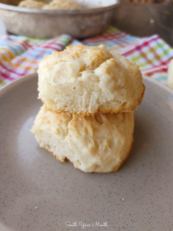 Duke’s Drop Biscuits! An incredibly easy stir-and-go recipe for homemade biscuits using mayo for super tender, velvety biscuits you’ll have in the oven in minutes!