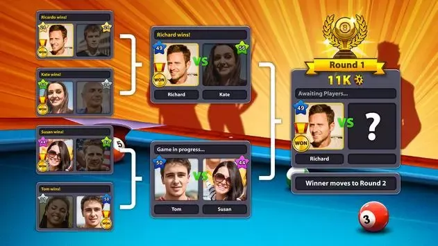 تحميل لعبة 8 ball pool مهكرة للاندرويد أخر إصدار