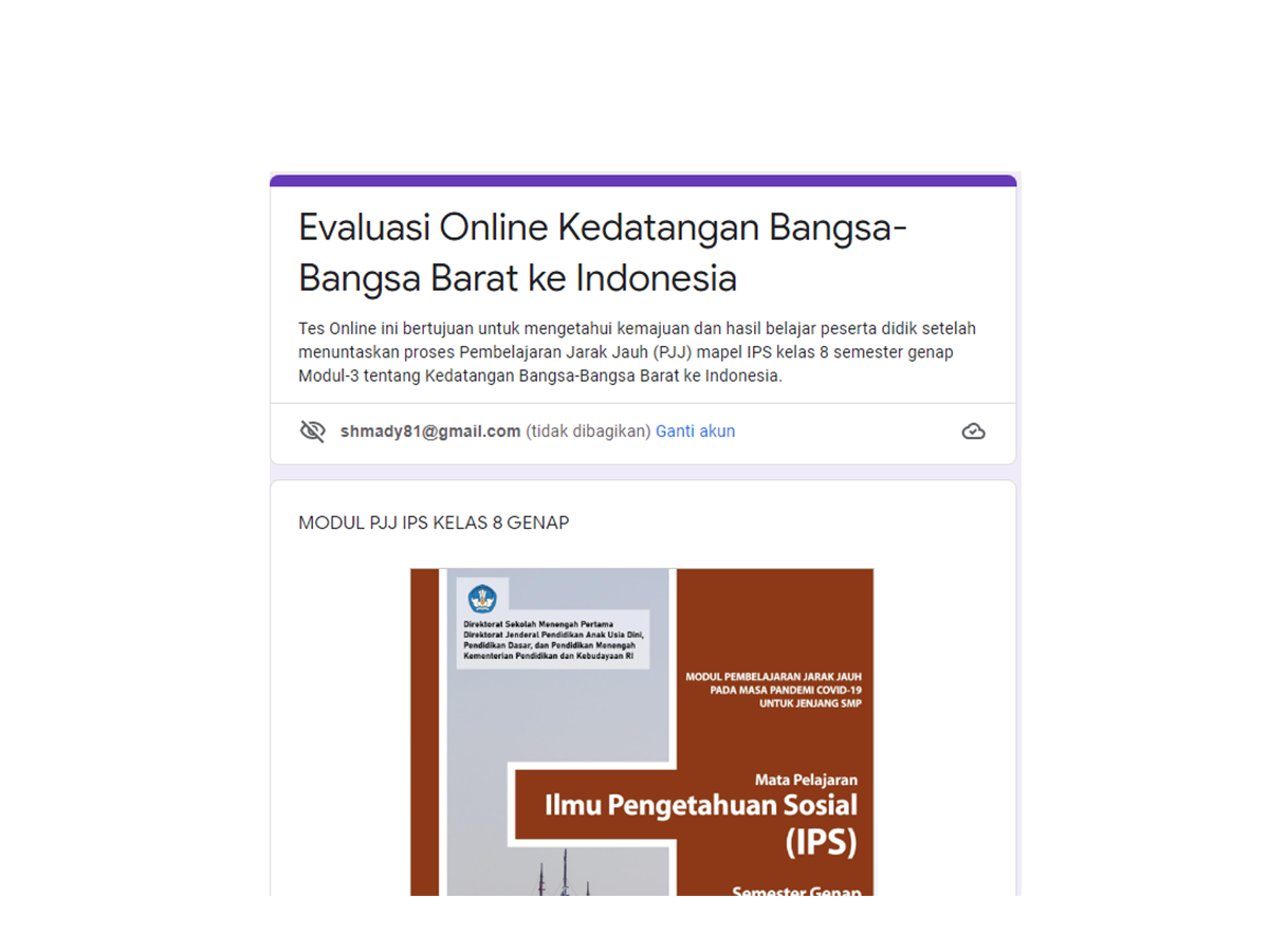 Evaluasi Online Kedatangan Bangsa-Bangsa Barat ke Indonesia