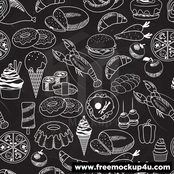 Vector Seamless Food Chalkboard Wallpapers Templates