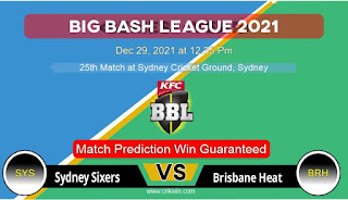 Big Bash League SYS vs BRH 25th T20 Match Prediction 100% Sure