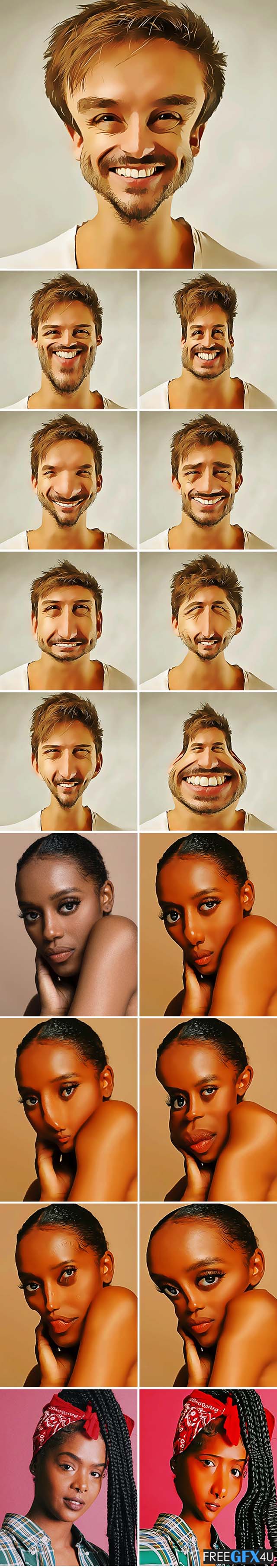 Caricature Face Photoshop Action