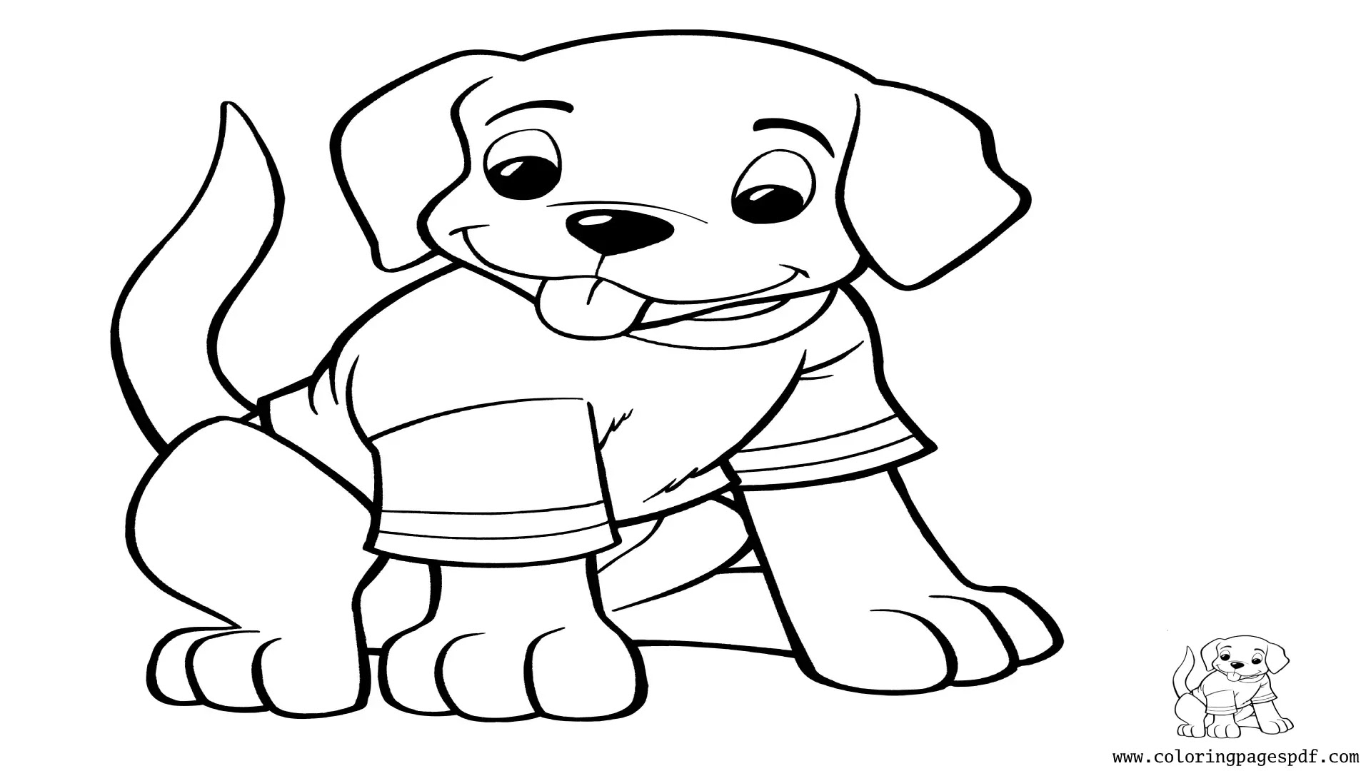 Coloring Pages Of A Puppy Wearing A Shirt