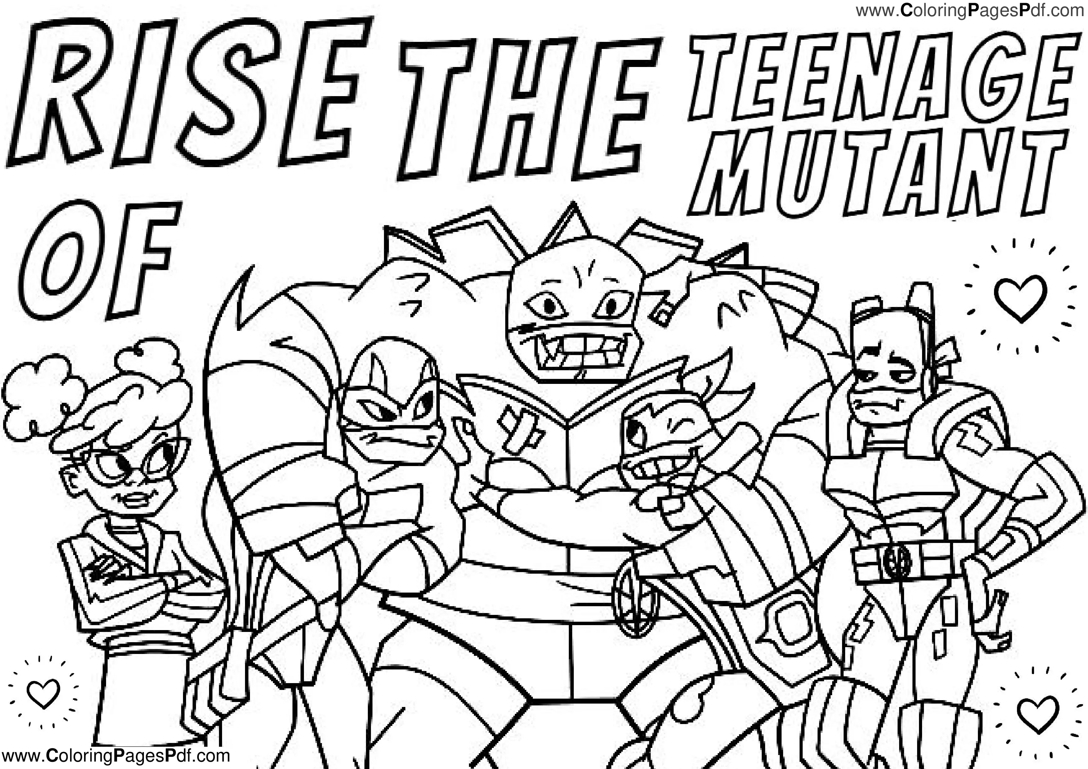 Rise of the teenage mutant ninja turtles coloring pages