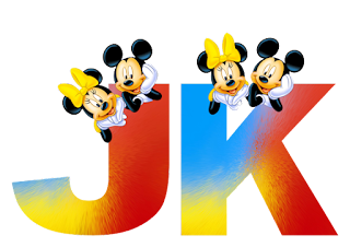 Abecedario en Colores de Mickey y Minnie, con Números.