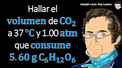 La ecuación para la descomposición metabólica de la glucosa (C6H12O6) es la misma que la ecuación para la combustión de la glucosa en el aire: C6H12O6 (s) + 6O2 (g) → 6CO2 (g) + 6H2O (l). Calcule el volumen de CO2 producido a 37 °C y 1.00 atm cuando se consumen 5.60 g de glucosa en la reacción.