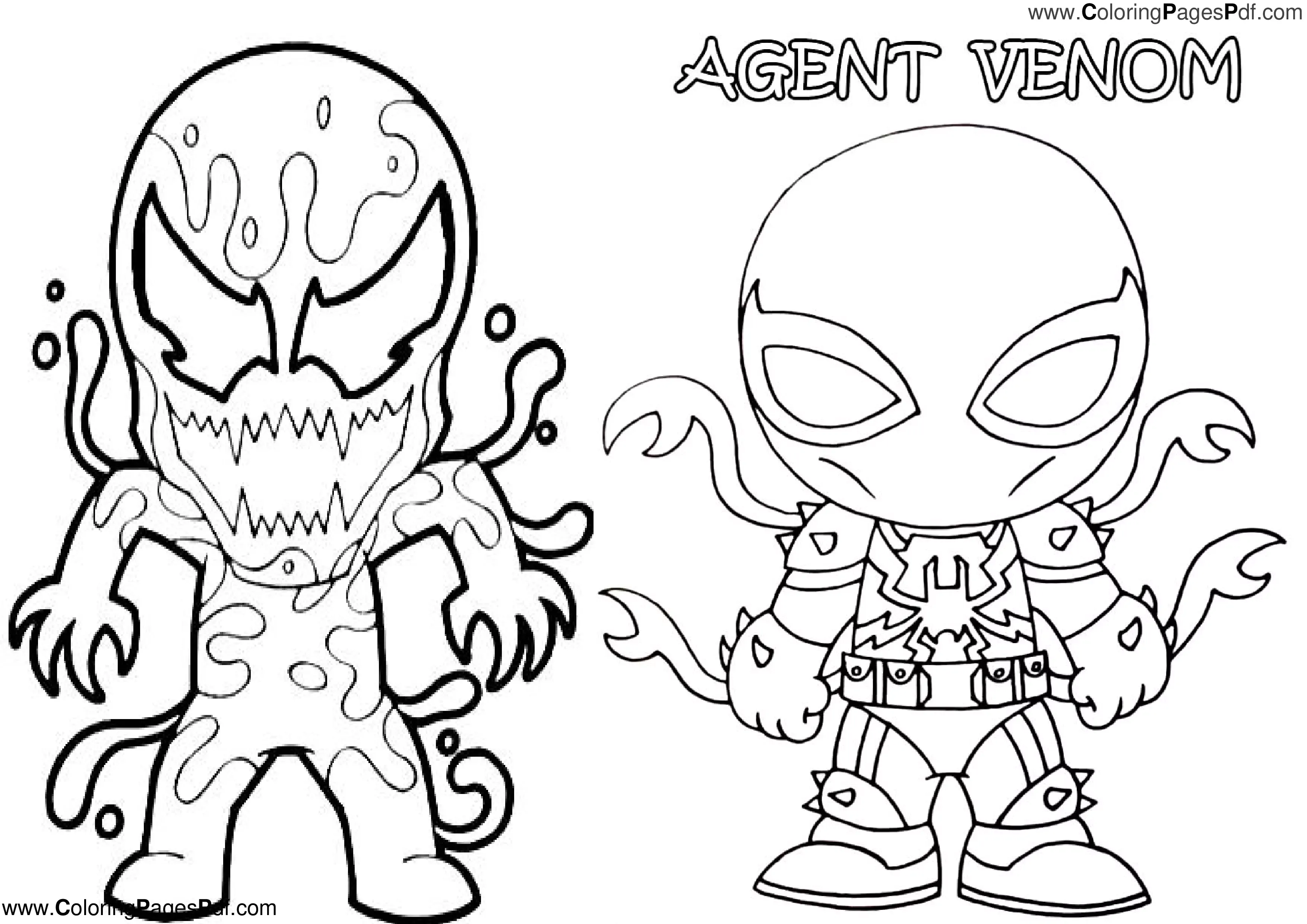 Easy venom coloring pages