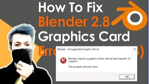 How To Fix Blender 2.8 Unsupported video card or driver Error (OpenGL3.3) Run without Graphics Card