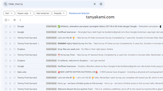 3. Sortir Pesan Email Masuk ( Older_than:1y)