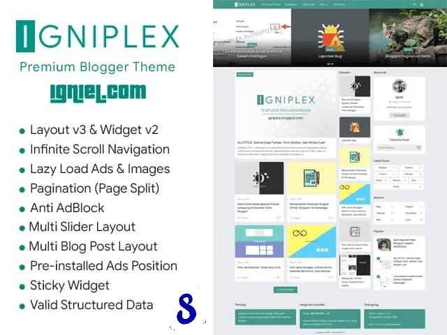 Igniplex Blogger theme free with Premium version 