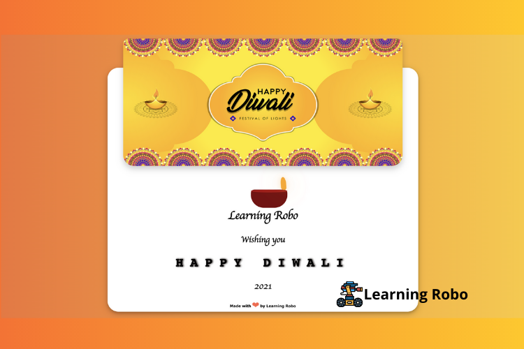 Animated Diwali Greeting Card using HTML, CSS & JavaScript