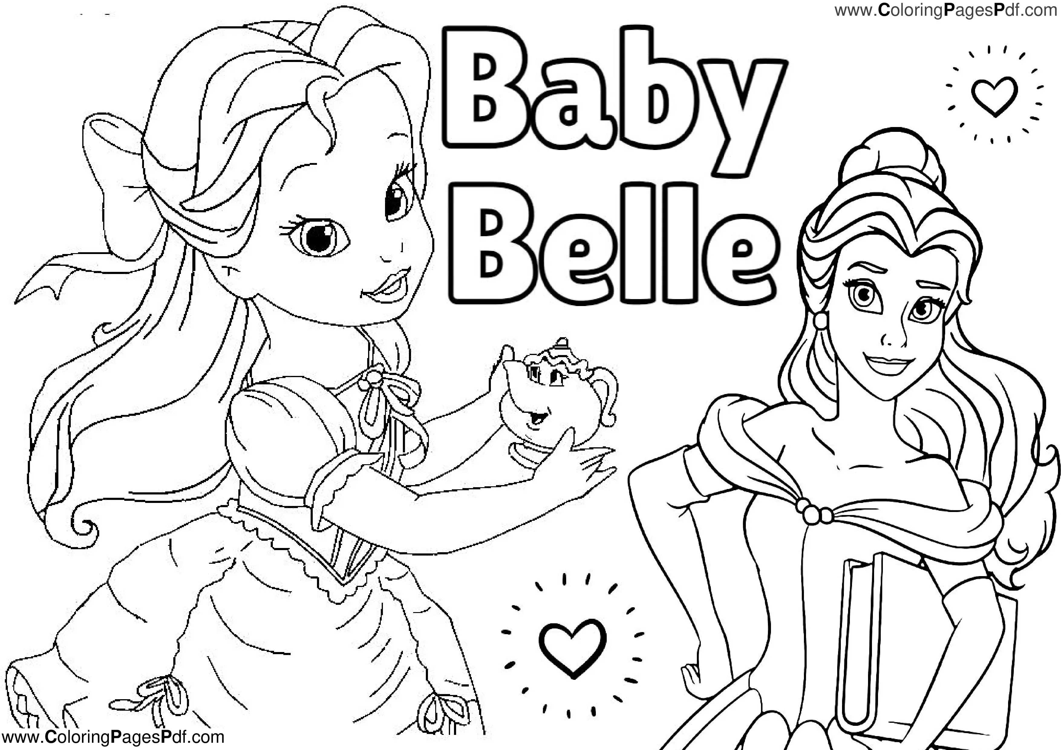 Baby belle coloring pages