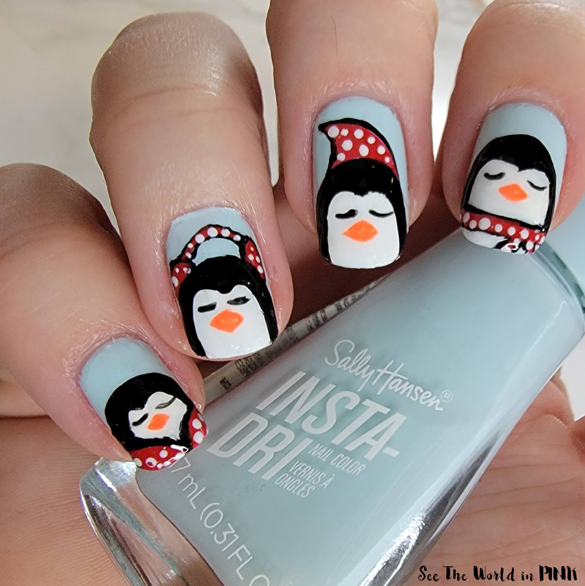 Manicure Monday - Winter Penguin Nails