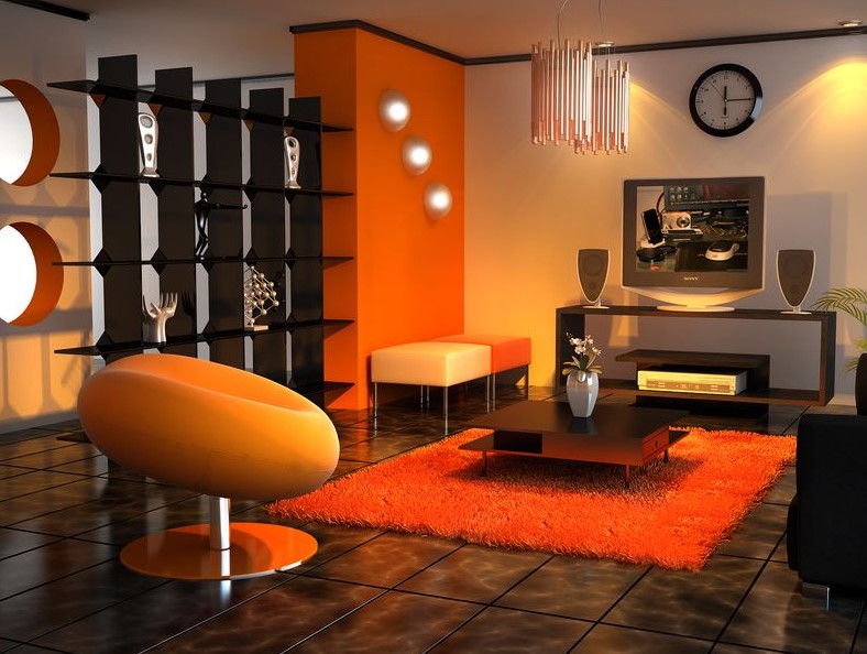 orange paint colors for living room