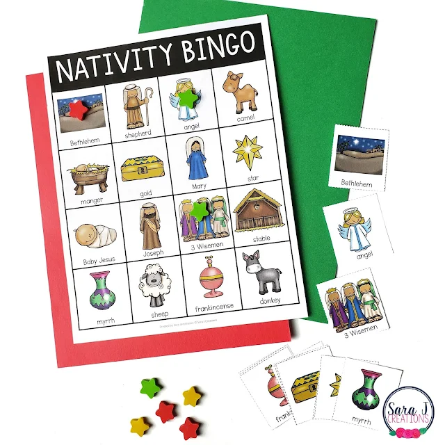 Christmas nativity bingo is the perfect game for children to play at parties, school and home leading up to Christmas day.  A great way to review the story of the birth of Jesus.