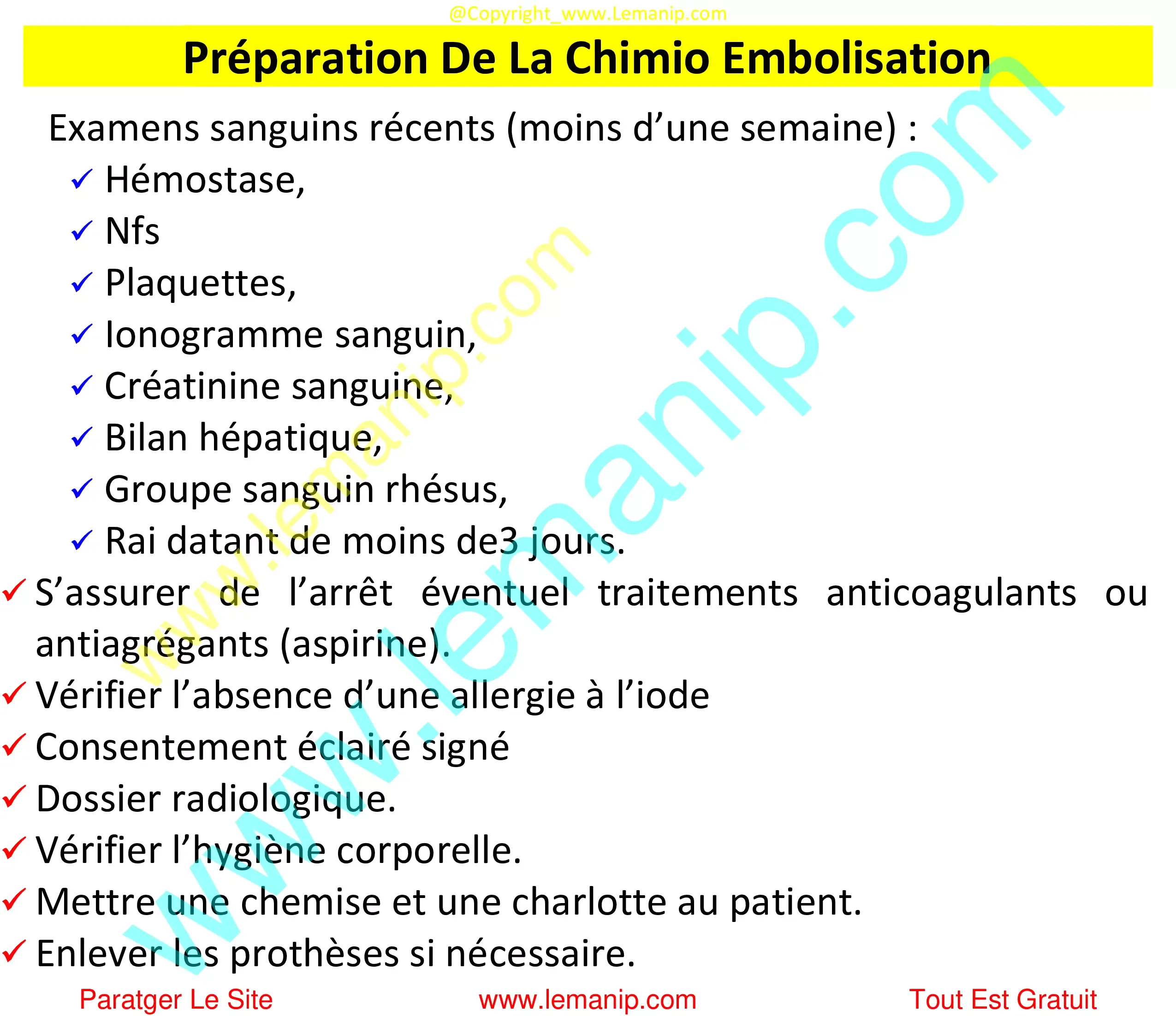 Préparation De La Chimio Embolisation