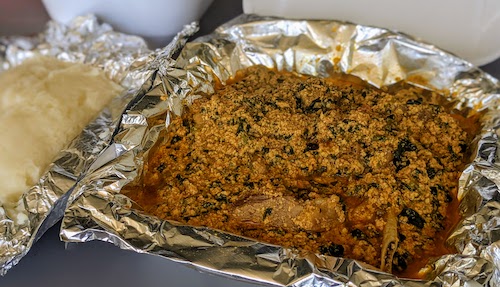 Egusi soup with fufu