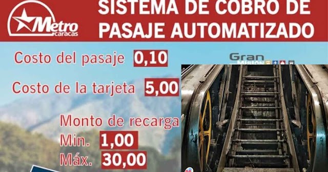 QUE BELLEZA | Maduro aumentó nuevamente el precio del pasaje del Metro de Caracas