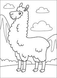 Free printable llama coloring page