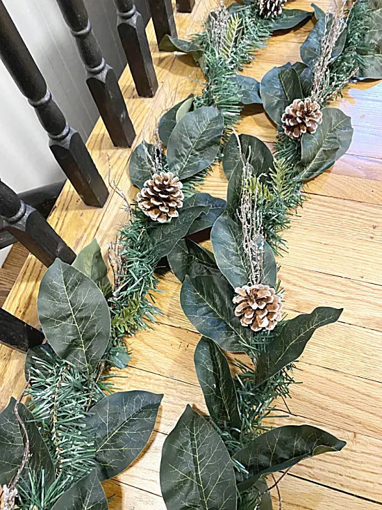 pine cones on garland