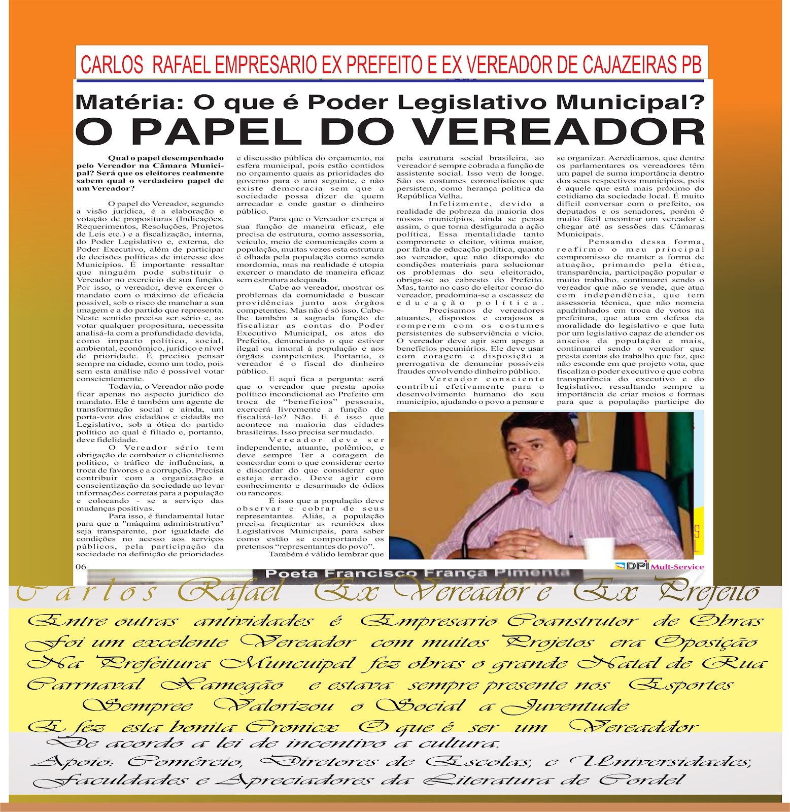 O QUE  É  SER VEREADOR  VEJA  COM ATENÇÃO  ESTE EDITORIAL