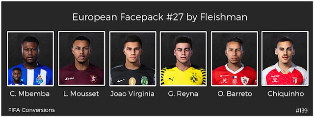 European Facepack #27 For eFootball PES 2021