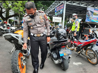 Polres Demak Menjaring Puluhan Sepeda Motor Berkenalpot Brong