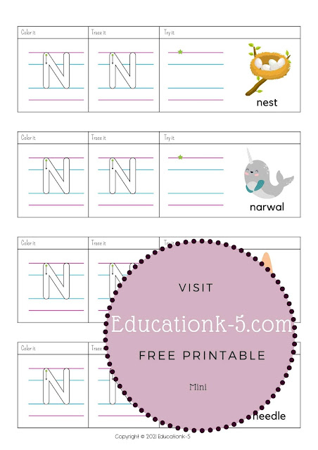 Alphabet letter Guide K - O Free PDF