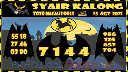 Syair Kalong Toto Macau Rabu 25 Agustus 2021