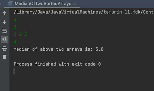 How to find median of two sorted arrays in Java