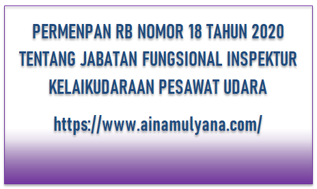 Permenpan RB Nomor 18 Tahun 2020 Tentang Jabatan Fungsional Inspektur Kelaikudaraan Pesawat Udara