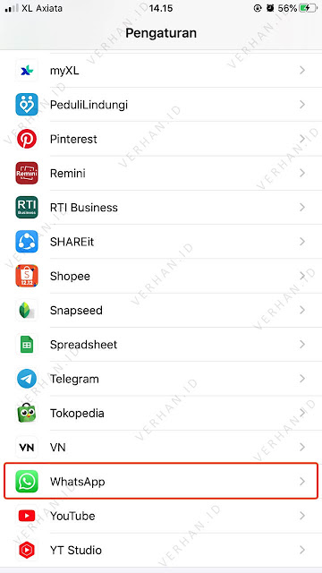pengaturan whatsapp di iphone