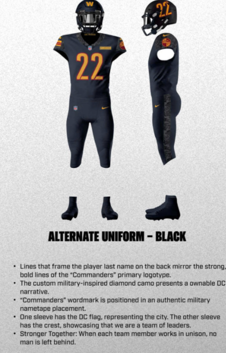 black commanders jersey
